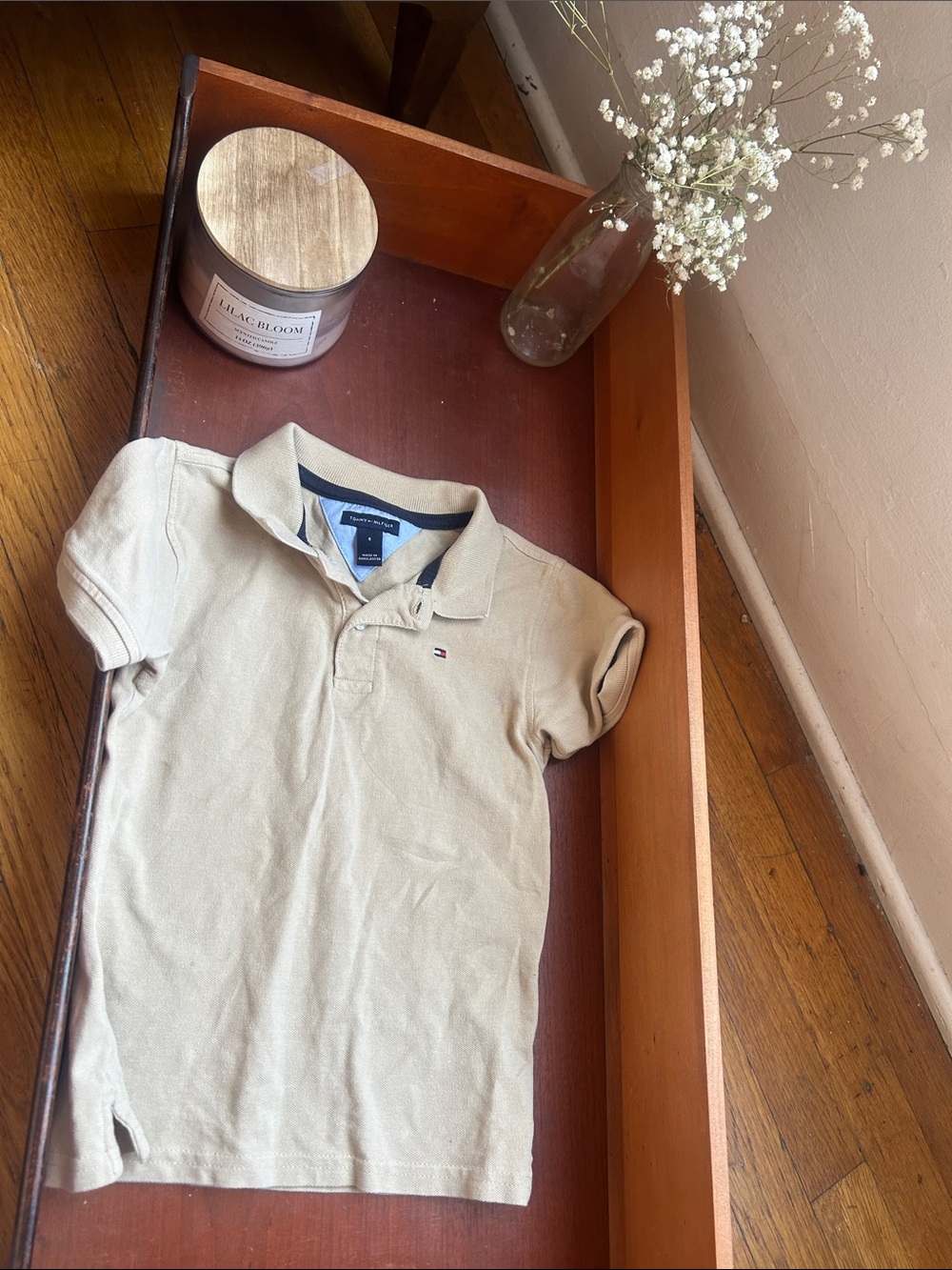 Tommy Hilfiger Kids Tan Polo with Contrast Trim size 5